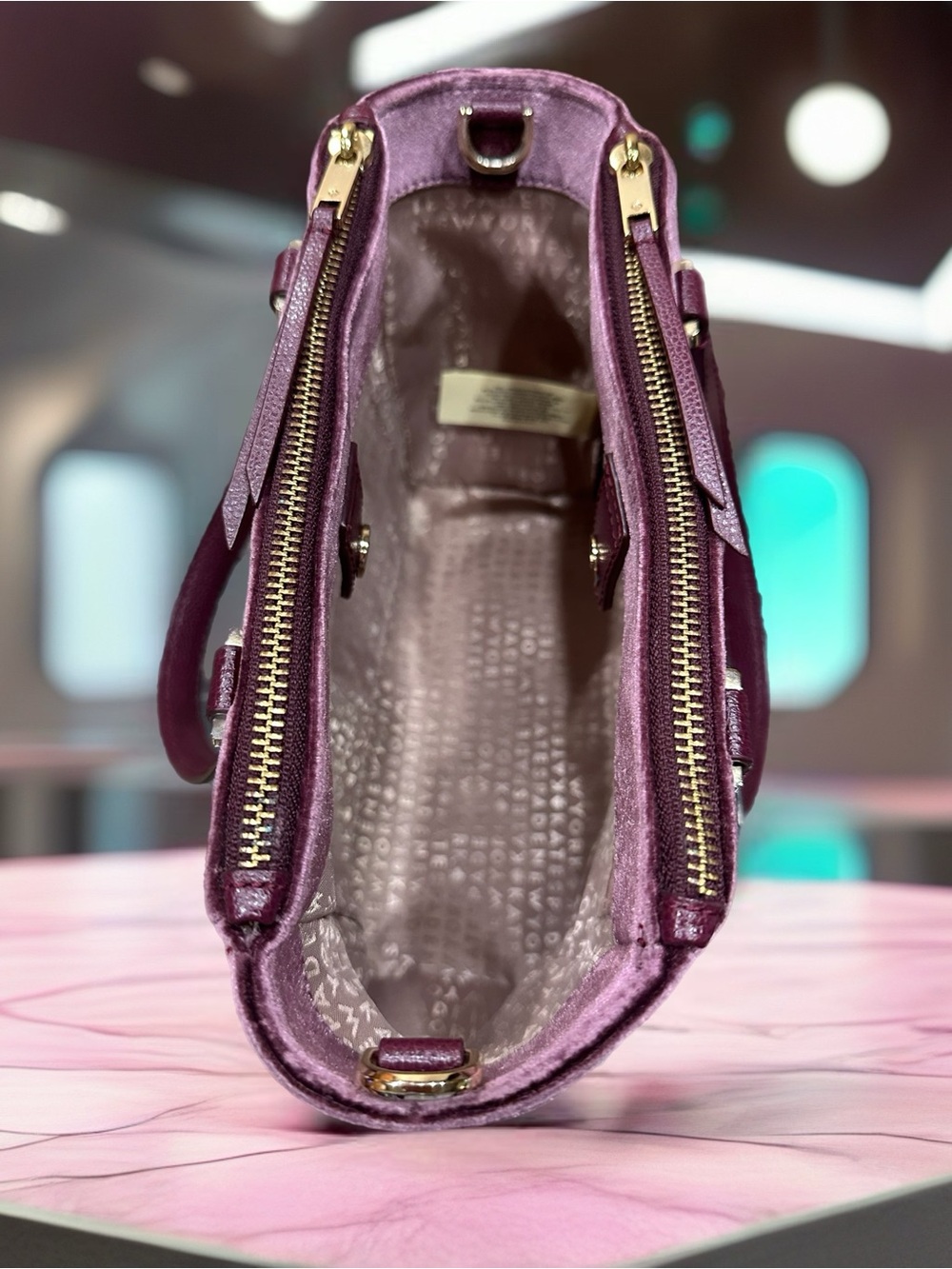 kate spade💜Plum Velvet Top-Handle Satchel with Gold Hardware - Picture 8 of 11